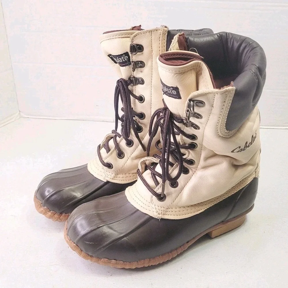 CABELA'S STEEL SHANK THINSULATE DUCK BOOTS HUNTING HIKING CAMP MENS SIZE 7